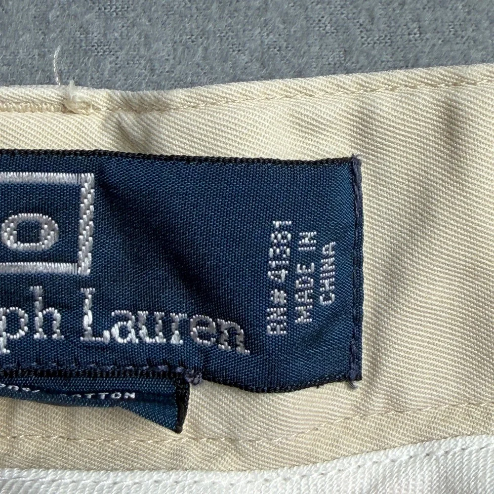 Polo Ralph Lauren Mens Pleated Chino Shorts Tan Beige Cotton Size 40 RN 41381